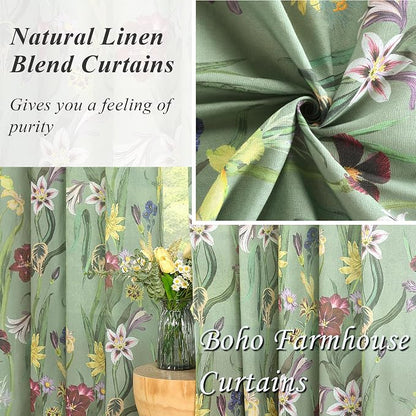 Schweek Floral Curtains 84 Inches Long 2 Panels - Image 5