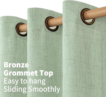 YoungsTex Sage Green Curtains, Linen Drapes 84 Inches Long - Image 5