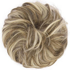 FESHFEN Messy Bun Hair Piece - Elastic Wavy Curly Hair Bun Scrunchies Extensions Synthetic Chignon Hairpieces for Women, Brunette & Blonde 1.5 oz