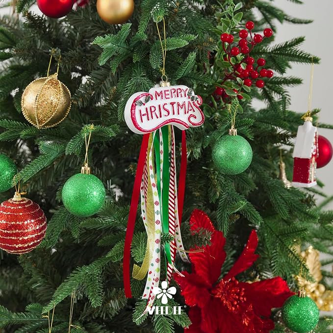 Christmas Ribbon 3/8 inch Thin Holiday Ribbon Set in Red, Xmas Wreath Decor - Image 6
