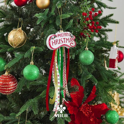 Christmas Ribbon 3/8 inch Thin Holiday Ribbon Set in Red, Xmas Wreath Decor - Image 6