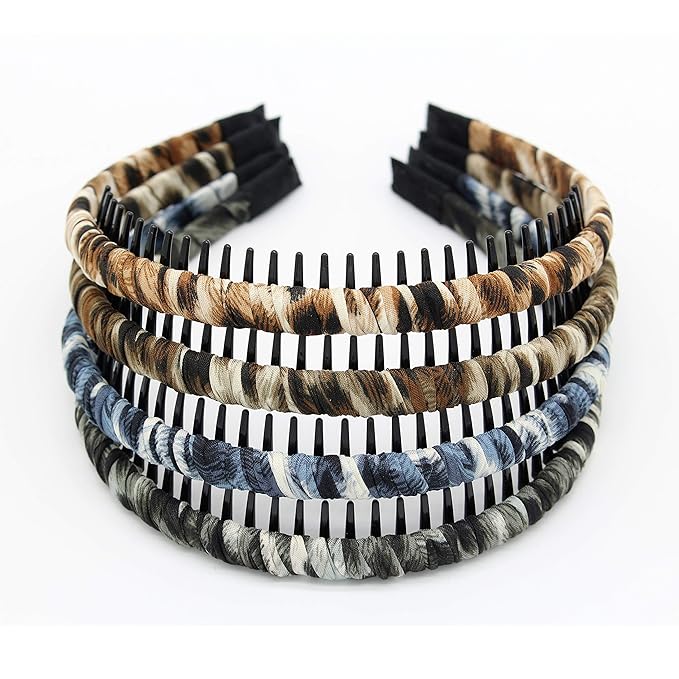 Fashion Comfy Headbands - Short Hair Bands (Teeth Comb,Hoop) - Not Easy To Break (4 Colors)