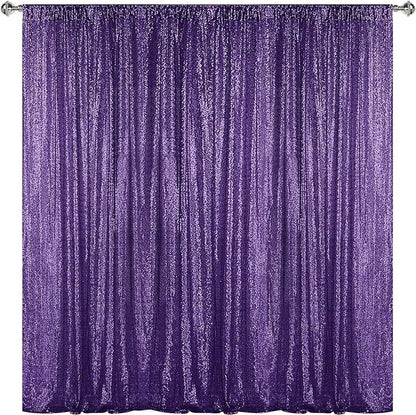 Sugargirl Purple Sequin Backdrop Curtain 10FTx10FT Glitter Purple Background by Sugargirl