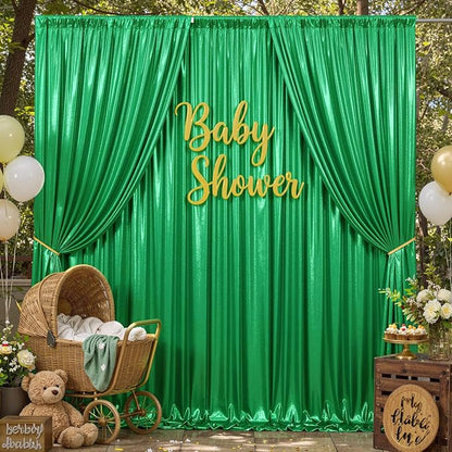 20ftx10ft Green Sequin Backdrop Curtain - Image 7