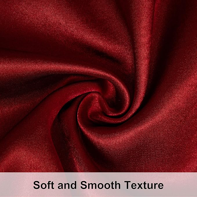 NTBAY 2 Pack Satin King Pillowcases for Hair and Skin, Luxurious and Silky Pillow Cases with Envelope Closure, 20x40 Inches, Wine Red