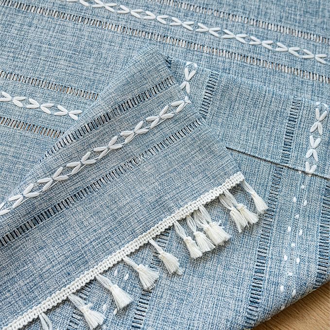 Sutuo Home Blue Boho Door Curtains - Image 9