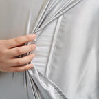 King Size Satin Pillowcase Set of 2 with Envelope Closure,Light Gray Silk Pillowcase for Hair and Skin (20x36)