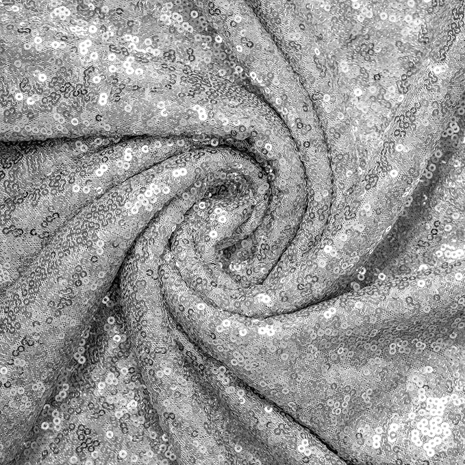 JYFLZQ Silver Sequin Backdrop Curtains 2ft x 8ft 2 Panel Glitter Photo Booth - Image 3