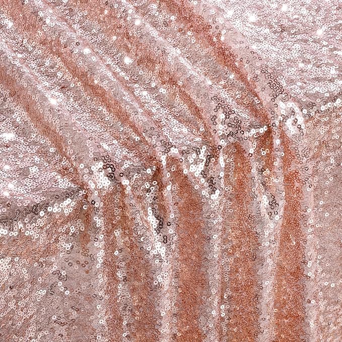 Blush Pink Sequin Curtains Backdrop 6 Pcs 2FTx8FT Shiny Shimmer Fabric | - Image 5