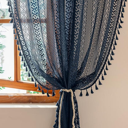 Sutuo Home Sheer Boho Curtains 63 Inch Length - Image 2