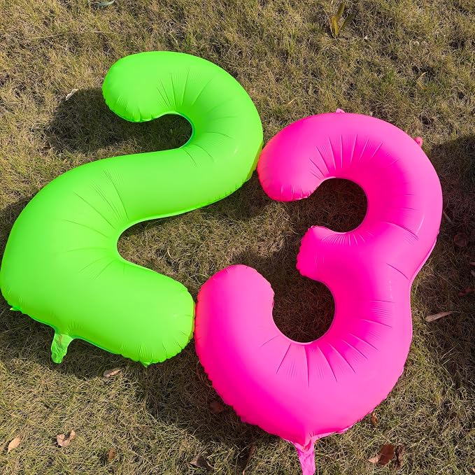 Green Birthday Number 6 Balloon 40 inch Fluorescent Green Number 6 | Helium - Image 5