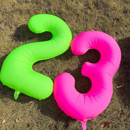 Green Birthday Number 4 Balloon 40 inch Fluorescent Green Number 4 | Helium - Image 5