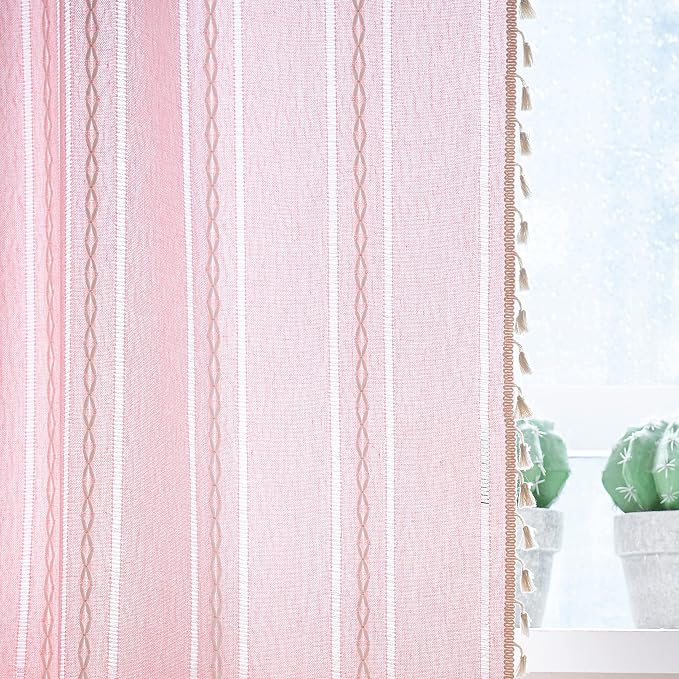 Sutuo Home Boho Curtains for Bedroom Living Room Nursery Kitchen, Light - Image 6