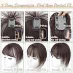 Human Hair Toppers for Women - 150% Density Clip In Hair Topper with Bangs U Shape 10 Inch Toppers Hairpieces for Women Perfect for Thinning Hairr Ideal for Daily Use Dark Brown