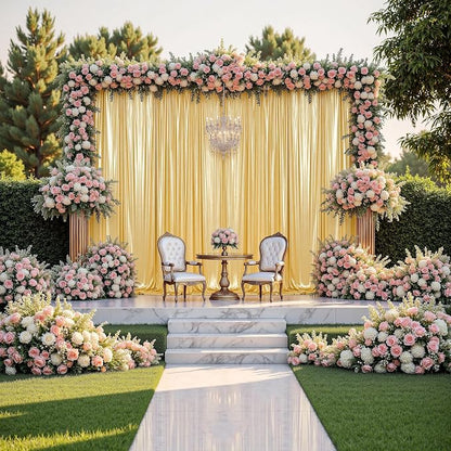 gogoparti 20x14FT Gold Sequin Backdrop Curtain - Image 5