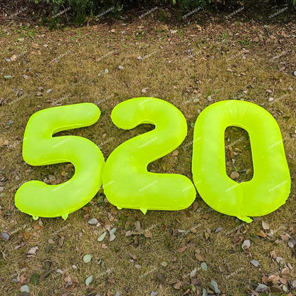 40 IN Fluorescent Yellow Number 6 Balloon Neon Yellow 6 Foil Balloon | - Image 5