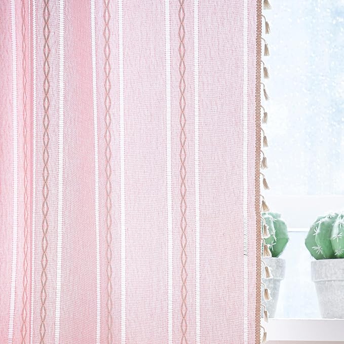 Sutuo Home Boho Curtain for Bedroom Living Room Nursery Kitchen, Light - Image 5