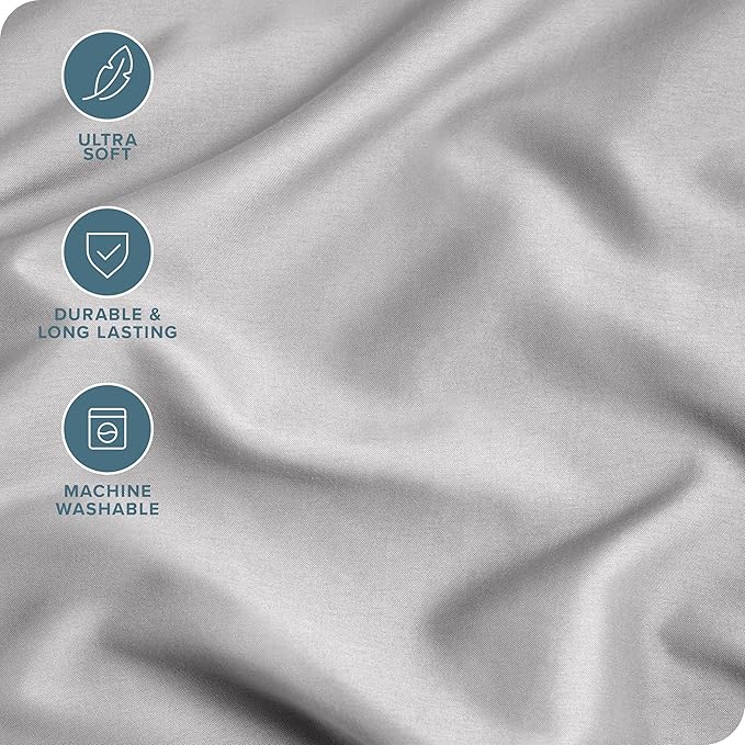 Bare Home Microfiber Pillow Cases - King Size Set of 2 - Cooling Pillowcases - Double Brushed - Light Grey Pillowcases 2 Pack - Easy Care (King Pillowcase Set of 2, Light Grey)