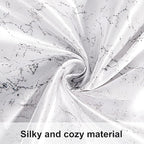 NTBAY 2 Pack Satin Standard Pillowcases for Hair and Skin, Luxurious and Silky Marbling Printed Pillow Cases with Envelope Closure, 20x26 Inches, White