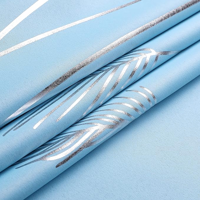 Sky Blue Blackout Curtains for Living Room, Room Darkening Curtains - Image 8