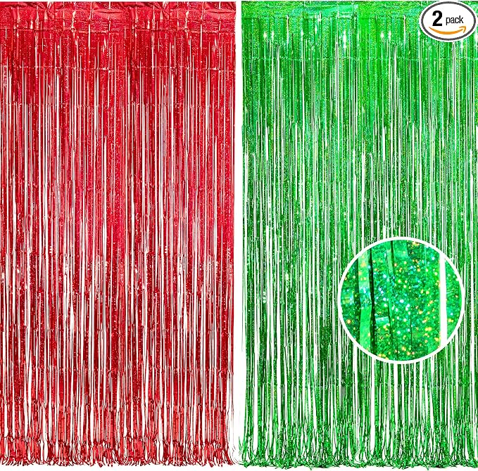 BRAVESHINE Foil Fringe Curtains | Photo Booth Party Streamers Backdrop | 3.2 x by BRAVESHINE