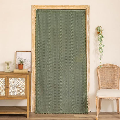 Sutuo Home Olive Green Boho Doorway Curtains - Image 3