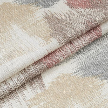 Kayne Studio Red Tan Boho Geo Rod Pocket Semi Sheer Curtains 95 Inches Long | - Image 6