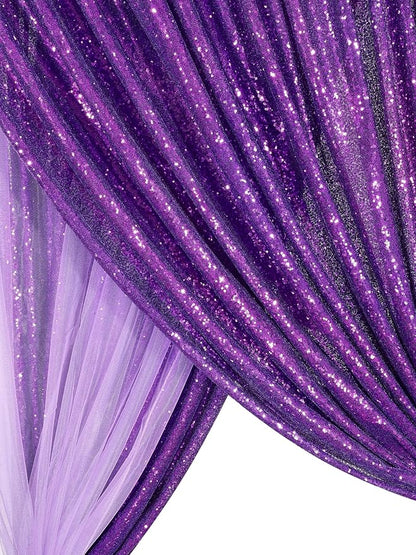 7ft x 7ft Purple Sequin Backdrop Glitter Curtains Photo Background | Sequin - Image 4