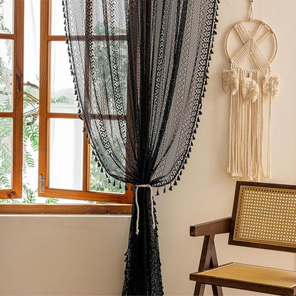 Sutuo Home Lace Boho Curtains 2 Panels - Image 3