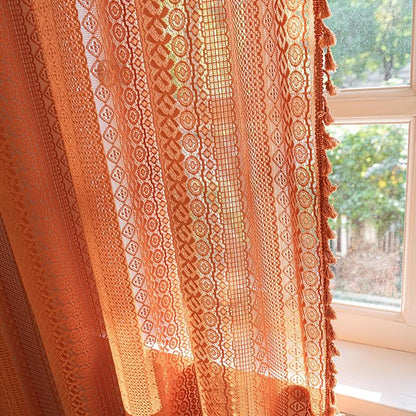 Sutuo Home Burnt Orange Boho Curtains 84 inches Long - Image 9