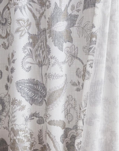 Kayne Studio Grey Floral Botanical Rod Pocket Semi Sheer Curtains 95 Inches | - Image 4