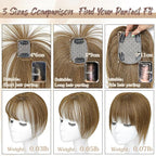 Hair Toppers for Women Real Human Hair - 360° Coverage Brown Clip In Topper with Bangs for Thinning Hair Upgraded 5×9 cm Silk Base Ideal for Everyday Use