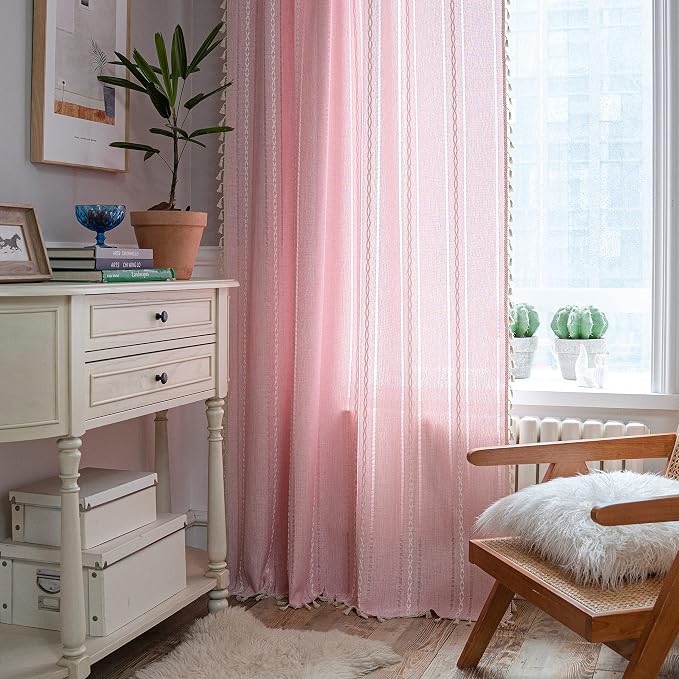 Sutuo Home Boho Curtains for Bedroom Living Room Nursery Kitchen, Light - Image 4
