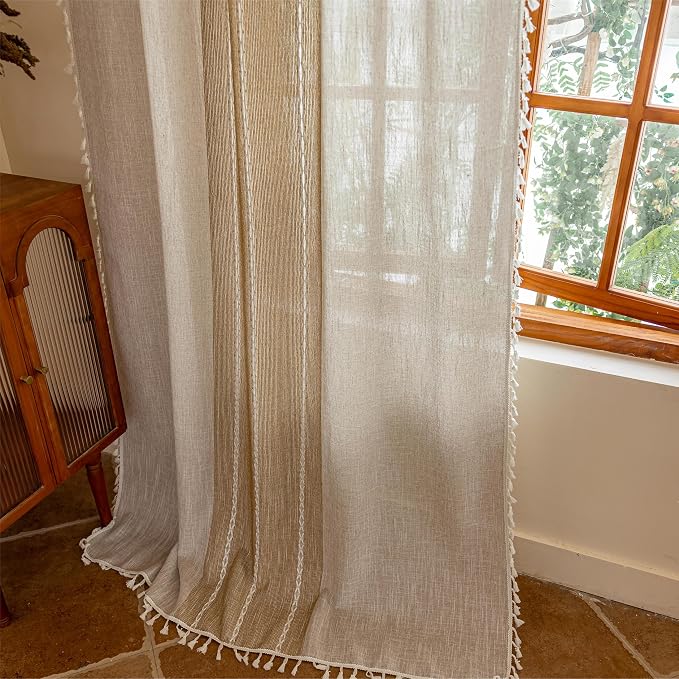 Sutuo Home Boho Curtains for Bedroom Dining Room, Farmhouse Vintage Chic Light by SutuoHome
