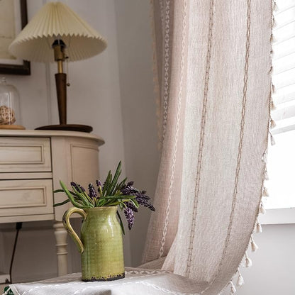 Sutuo Home Boho Curtains for Bedroom Living Room 63 Inch Length, Light - Image 2
