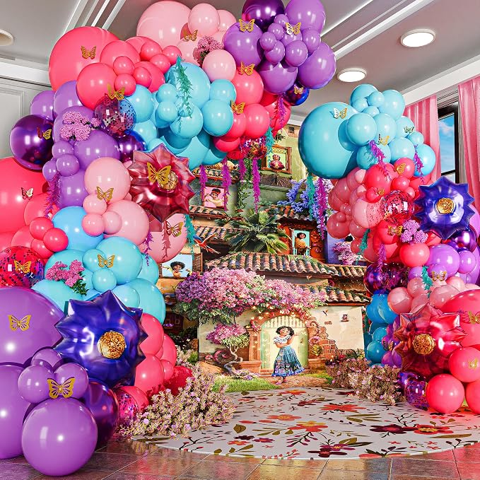 ALL-IN-1 Purple Blue Pink Balloon Arch Kit by SherylDecor