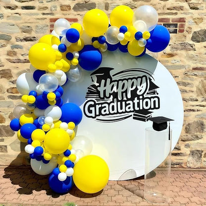 Isndare Navy Blue Yellow White Balloons, 12 Inch Navy Yellow Party Dark Yellow - Image 5