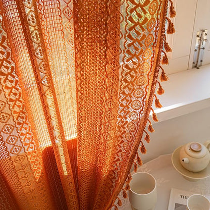 Sutuo Home Burnt Orange Boho Curtains 84 inches Long - Image 8