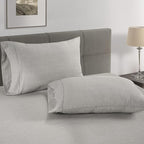 LANE LINEN Organic Cotton Polka Dot Pillow Cases Set of 2 (20"x26") - Standard Size - Snowdrop