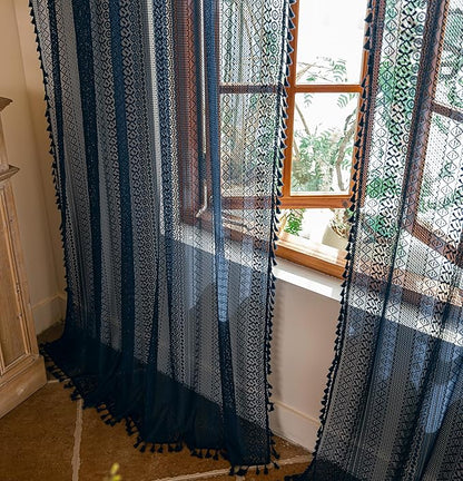 Sutuo Home Sheer Boho Curtains 63 Inch Length - Image 8