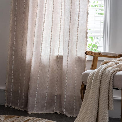 Sutuo Home Boho Curtains for Bedroom Living Room 63 Inch Length, Light - Image 6