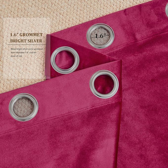 Luxury Ruby Red Velvet Curtain Drapes - Image 3