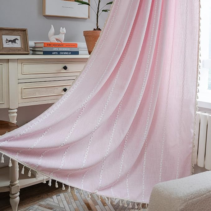 Sutuo Home Boho Curtain for Bedroom 84 Inch Length, Light Filtering Farmhouse by SutuoHome