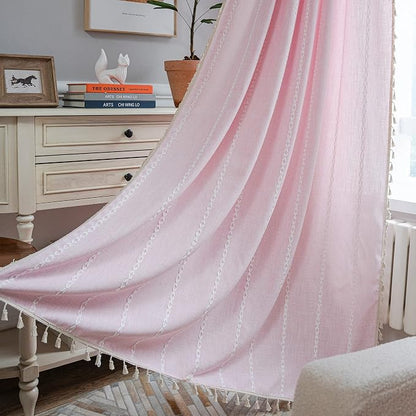 Sutuo Home Boho Curtain for Bedroom 84 Inch Length, Light Filtering Farmhouse by SutuoHome