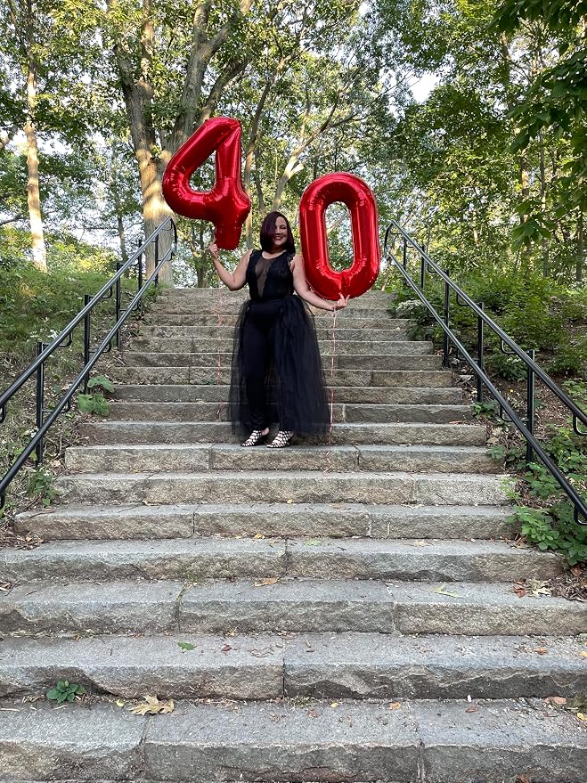 Number 0 Balloon Birthday Decorations, 40In Red Balloons - Image 3