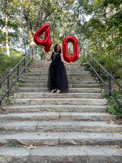 Number 0 Balloon Birthday Decorations, 40In Red Balloons - Image 3