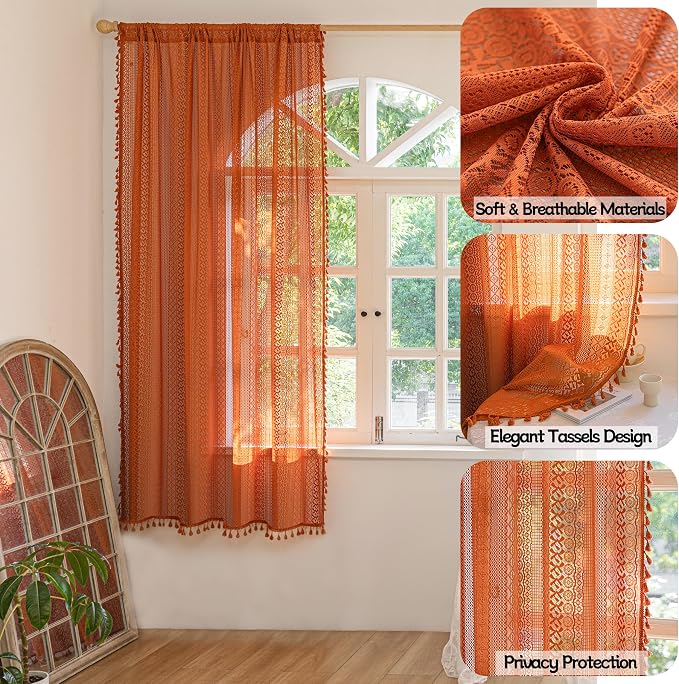 Sutuo Home Boho Curtains 72 inches Long - Image 2