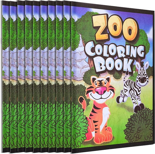18Pcs Zoo Animal Coloring Books Bulk by Bedwina