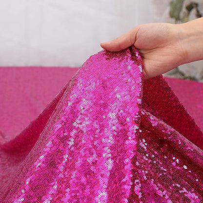 Poise3EHome Hot Pink Sequin Backdrop, 2 Panel 2x8ft Glitter Curtain - Image 5