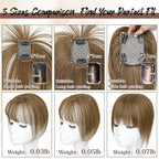 Hair Toppers for Women Real Human Hair - 360° Coverage Brown Clip In Topper with Bangs for Thinning Hair Upgraded 4×6 cm Silk Base Ideal for Everyday Use